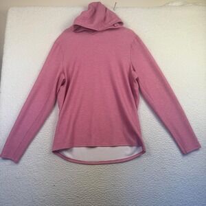 Lululemon Hoodie Womens Medium Pink Waffle Knit Long Sleeve Cozy Pullover Top